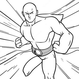 Saitama in Action Coloring Page | One Punch Man coloring page