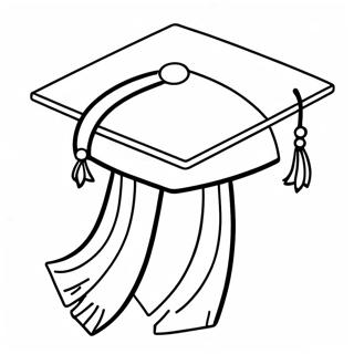 Kindergarten Graduation Cap and Gown Coloring Page | Kindergarten Graduation coloring page