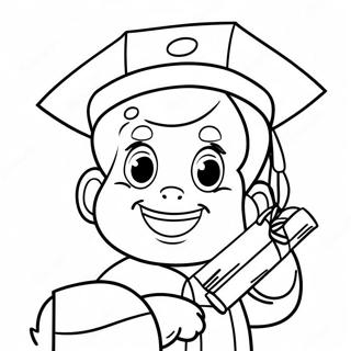 Cheerful Kindergarten Graduate Coloring Page | Kindergarten Graduation coloring page