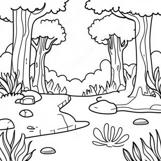 Colorful Forest Ecosystem Coloring Page | Ecosystem coloring page