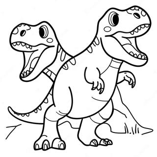 Realistic T-Rex Roaring Coloring Page | Realistic Dinosaur coloring page