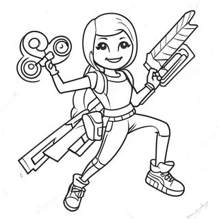 Page à colorier fille Fortnite | Page de coloriage Fille Fortnite