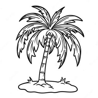 Tropical Palm Tree Coloring Page | Palm Tree coloring page