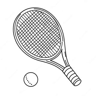 Tennis Racket and Ball Coloring Page | Tennis coloring page