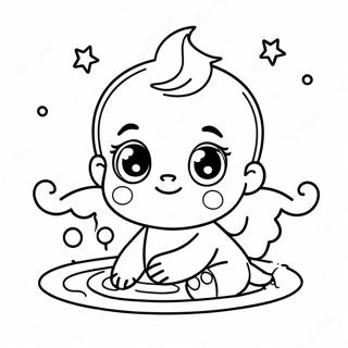 Cute Baby Baptism Coloring Page | Baptism coloring page