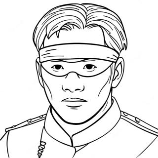 Gojo Satoru with Blindfold Coloring Page | Jujutsu Kaisen coloring page