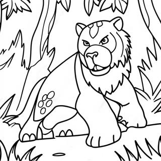 Fierce Predator in the Jungle Coloring Page | Predator coloring page