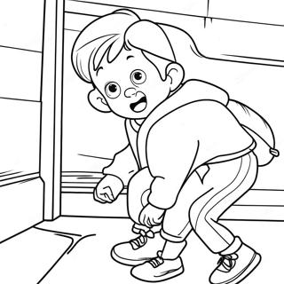 Kevin McCallister Sneaking Coloring Page | Home Alone coloring page