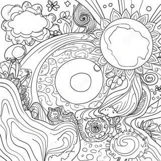 Colorful Galaxy Scene Coloring Page | Galaxy coloring page
