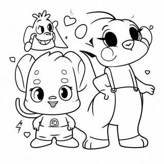 90s Cartoon Characters Coloring Page | 90s coloring page