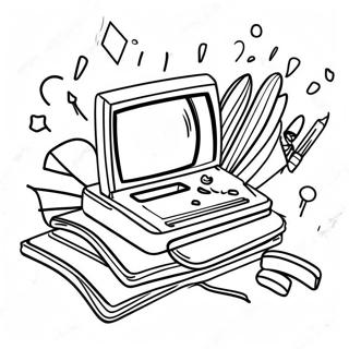 Rad 90s Nostalgia Coloring Page | 90s coloring page