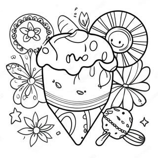Colorful Fiesta Decorations Coloring Page | Fiesta coloring page