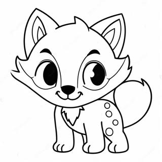 Playful Chibi Wolf Coloring Page | Wolf Cute Anime coloring page