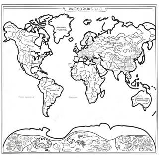 Detailed World Map Coloring Page | World Map coloring page