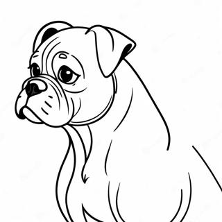 Playful Boxer Dog Coloring Page | Boxer Dog coloring page