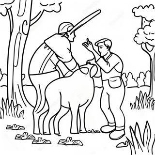 Hunting Scene Coloring Page | Hunting coloring page