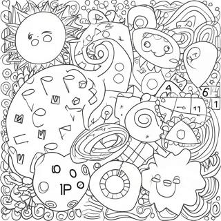 Colorful Math Shapes Coloring Page | Math 1st Grade coloring page