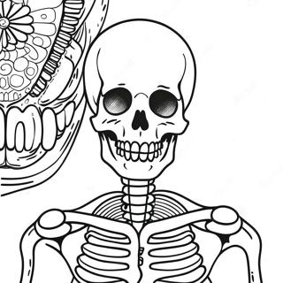 Detailed Human Skeleton Coloring Page | Anatomy coloring page