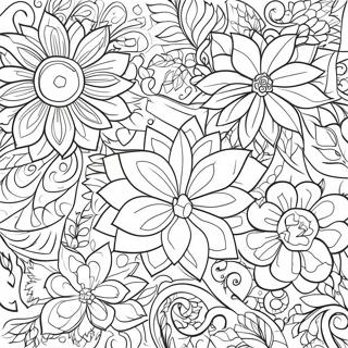 Trendy Floral Patterns Coloring Page | Trendy coloring page