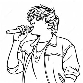 Juice WRLD Performing on Stage Coloring Page | Juice WRLD coloring page