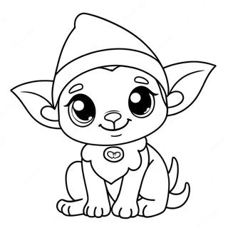 Adorable Elf Pets Coloring Page | Elf Pets coloring page