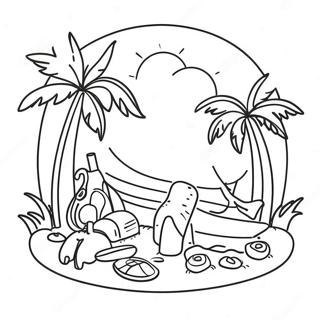 Colorful Summer Vacation Coloring Page | School's Out coloring page