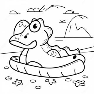 Colorful Crocs on a Beach Coloring Page | Crocs coloring page
