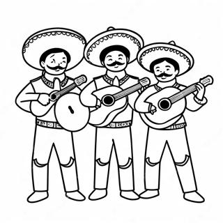 Vibrant Mariachi Band Coloring Page | Hispanic Heritage coloring page