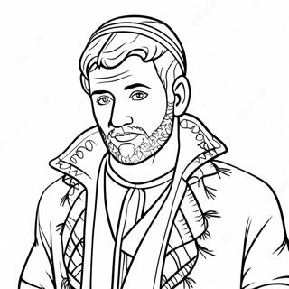Joseph with Colorful Coat Coloring Page | Joseph coloring page