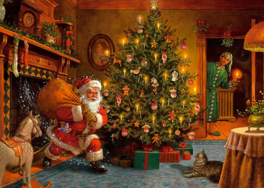 Сказки новогодней елки. Картины Ruth Sanderson Рождество. Картины Ruth Sanderson Рождество рут Сандерсон. Рут Сандерсон иллюстрации Рождество.