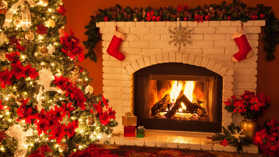 [100+] Christmas Fireplace Wallpapers | Wallpapers.com