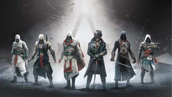 Download Assassin's Creed Characters in Action Wallpaper | Wallpapers.com