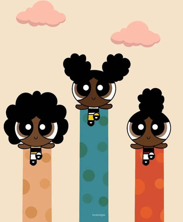 Download Black Powerpuff Girls Sleek Curly Ponytail Wallpaper 