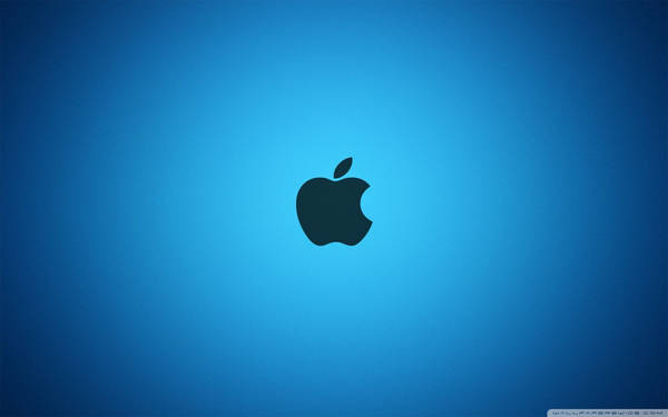 Download Captivating Blue Apple Logo Design Wallpaper | Wallpapers.com