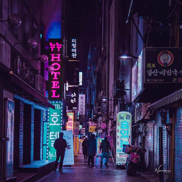 Download Neon City Dark Aesthetic Picture | Wallpapers.com