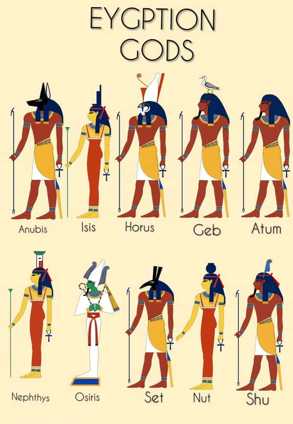 Download Caption: The Pantheon of Egyptian Gods | Wallpapers.com