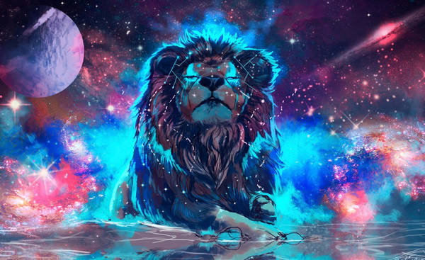 Download Galaxy Lion Background | Wallpapers.com