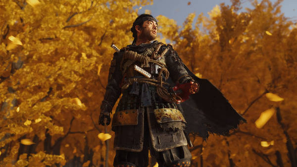 Download Ghost Of Tsushima Holding A Mask 4K Wallpaper | Wallpapers.com