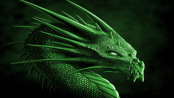 Download Majestic Green Dragon In A Mystical Forest Wallpaper ...