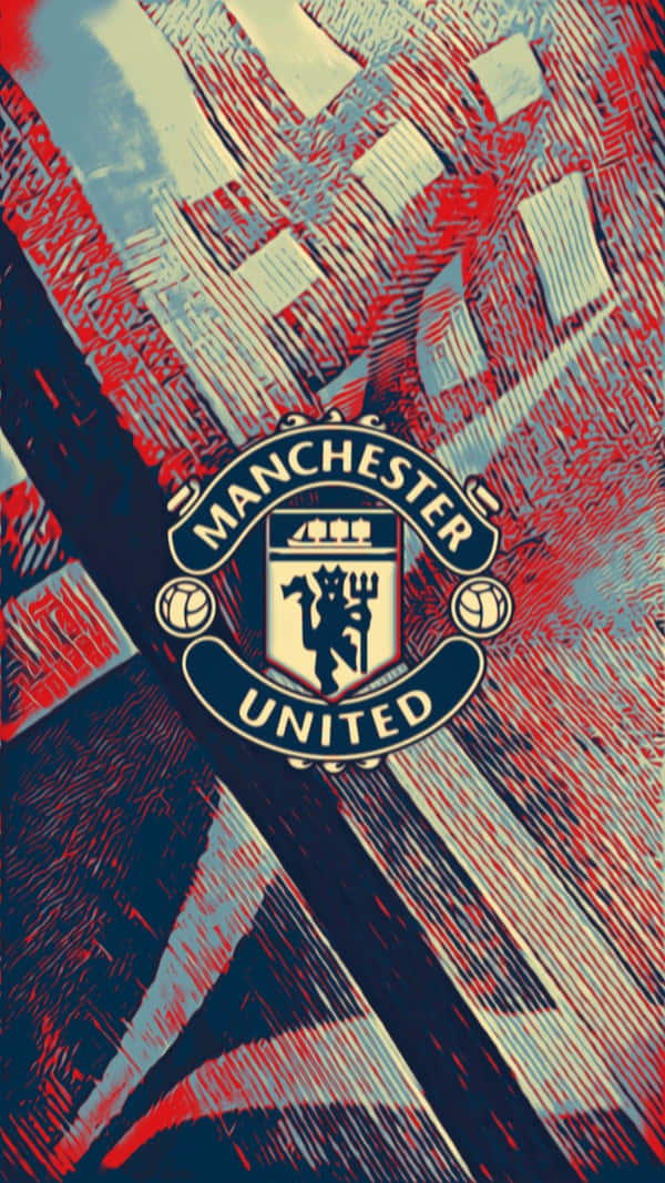  Descargar el fondo de pantalla de dibujo negro y rojo del Manchester United IPhone