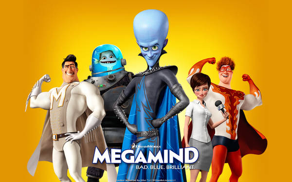 Download Megamind Red And Blue Illustration Wallpaper | Wallpapers.com