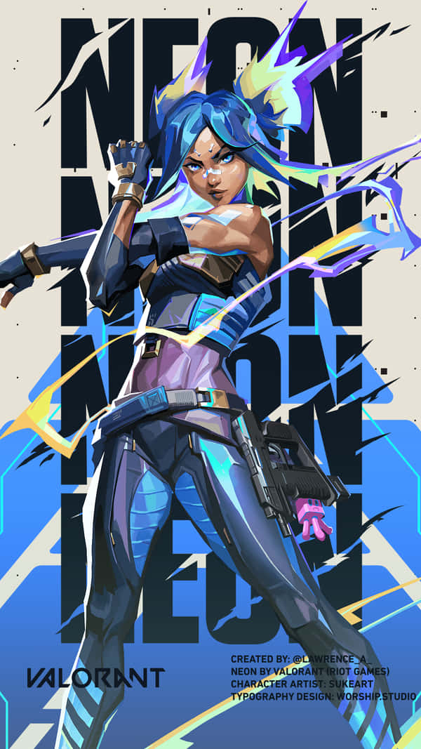 Download A Female Character With Blue Hair And Lightning Wallpaper ...