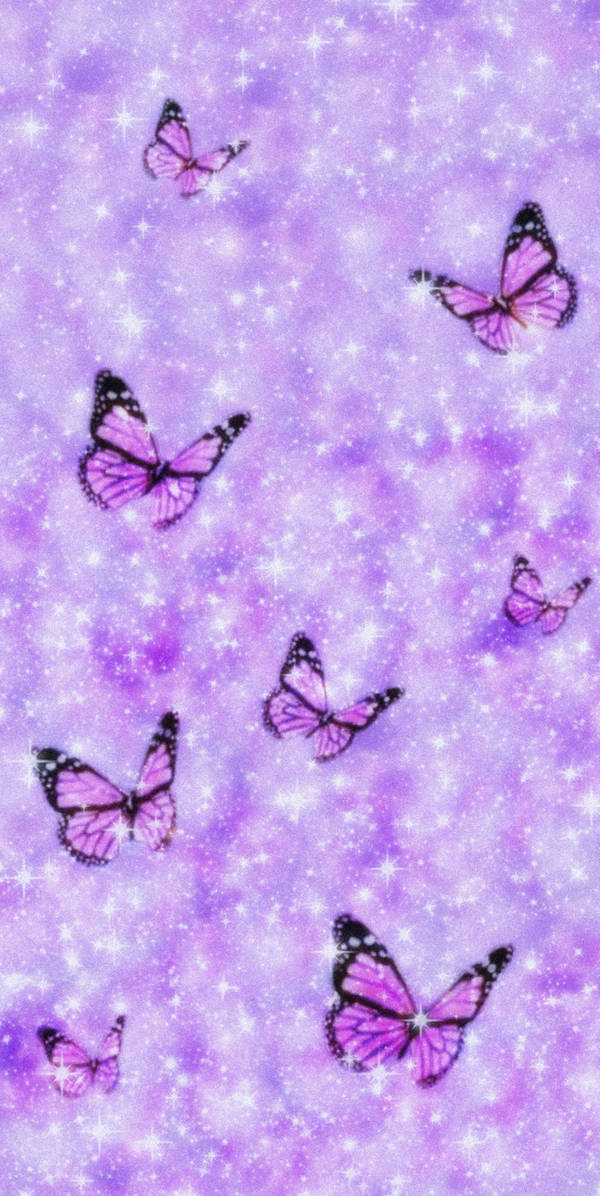 Download Ethereal Purple Butterfly Phone Wallpaper | Wallpapers.com