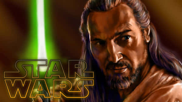 Download Master Jedi Qui-Gon Jinn In Action Wallpaper | Wallpapers.com