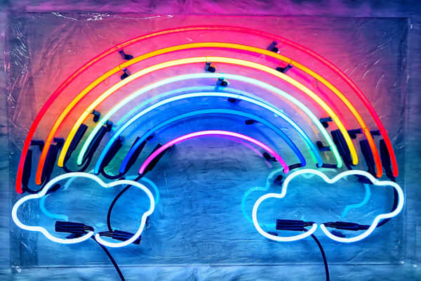 Download Rainbow Neon Aesthetic Wallpaper | Wallpapers.com