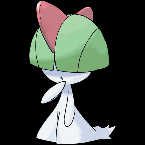 Download Ralts Line Art In Green Background Wallpaper | Wallpapers.com