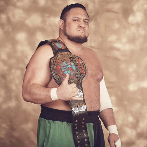 Download Samoa Joe Crossed Arms Tough Look Wallpaper | Wallpapers.com