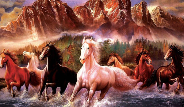 Download Red Seven Horses Wallpaper | Wallpapers.com