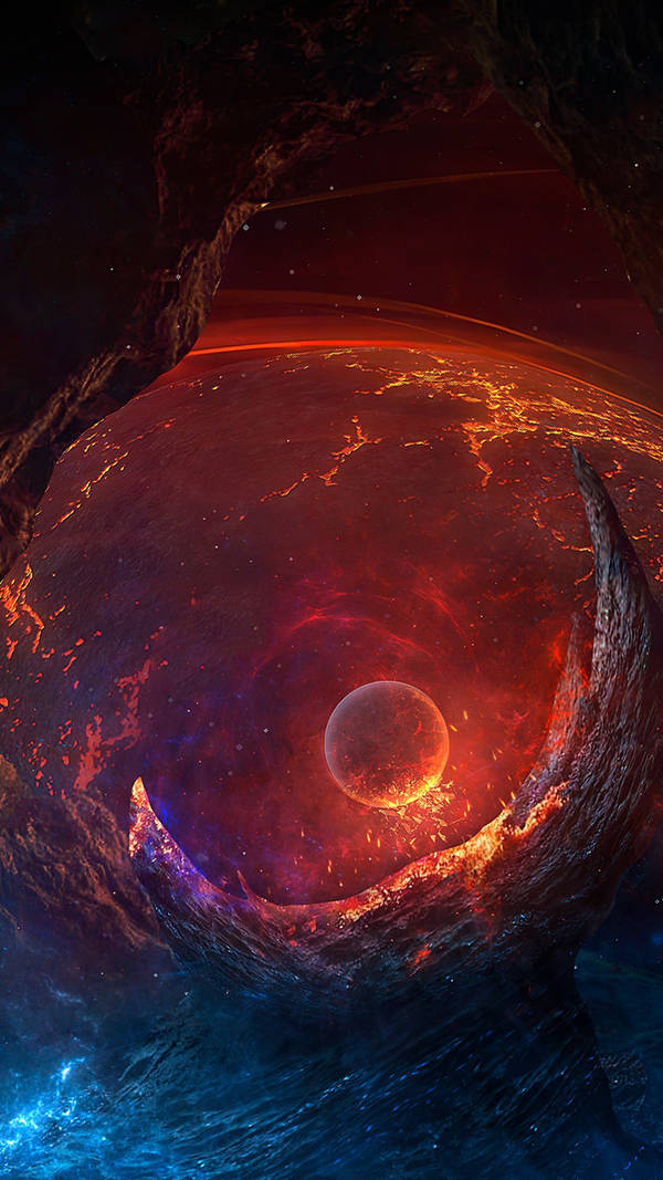 Download Molten Planet In Space 4k Phone Wallpaper 7654