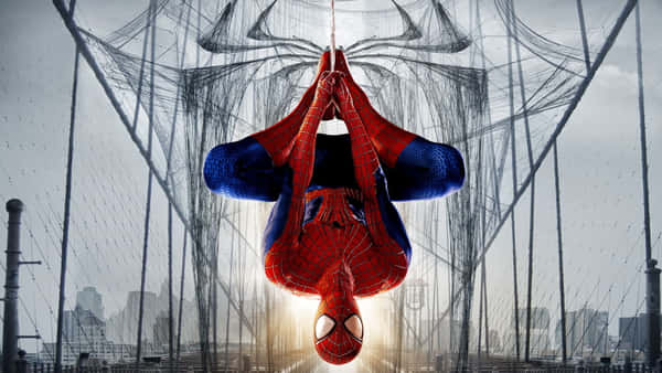 Download Spider-Man Masterfully Web Slinging Through The City Wallpaper ...